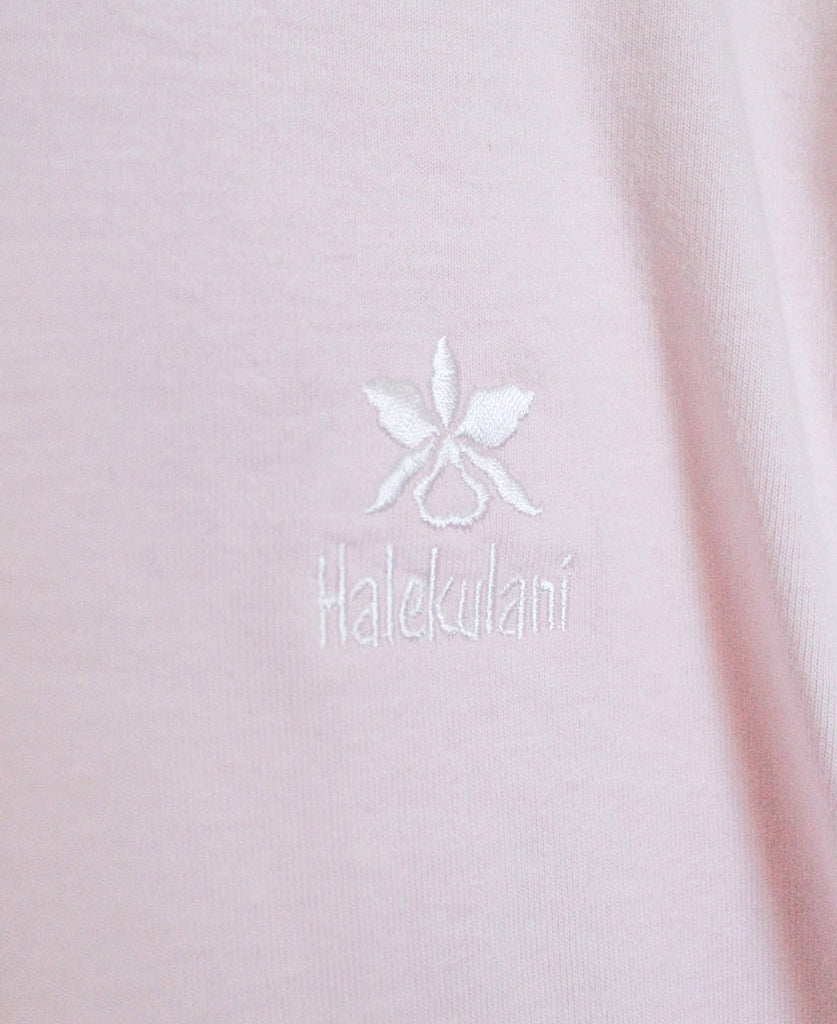 Children's Cotton T-Shirt with embroidered Halekulani Logo pink